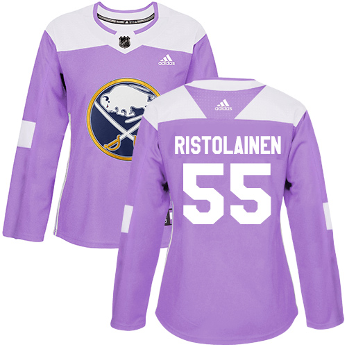 Adidas Sabres #55 Rasmus Ristolainen Purple Authentic Fights Cancer Women's Stitched NHL Jersey - Click Image to Close
